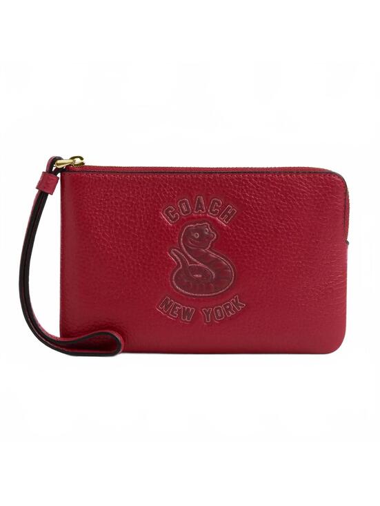 Coach Handbags - Coach Lunar New Year Corner Zip Wristlet With Snake Graphic NWT Red